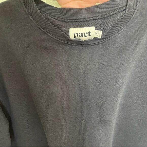 Pact Distressed Grey Pouf Sleeve Sweater Dress - Picture 5 of 7